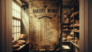 old bakery menu