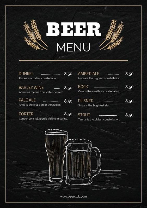 Best Brewery Menu Templates And Examples - Best Brewery Menu Templates - Best Brewery Menu Templates And Examples - Best Brewery Menu Templates -