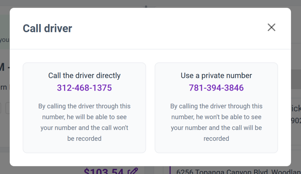 How can receivers contact the driver about an incoming delivery - Metrobi