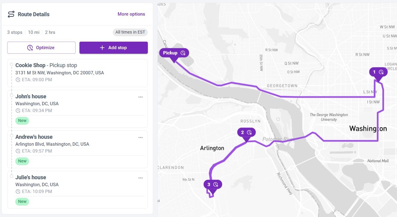 Multi-stop Routes - Metrobi
